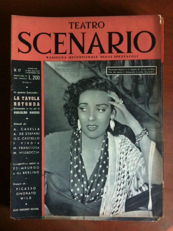 TEATRO SCENARIO magazine side cover Issue 17 September 1953