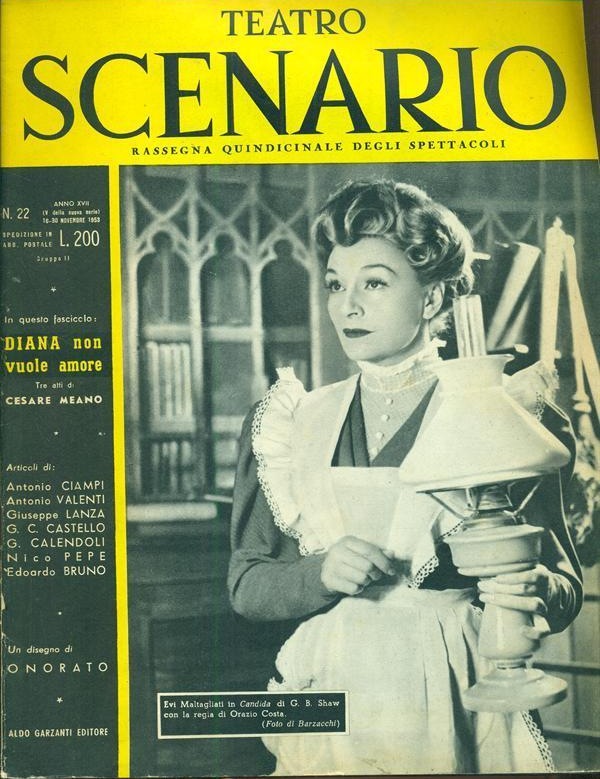 TEATRO SCENARIO magazine side cover Issue 22 November 1953
