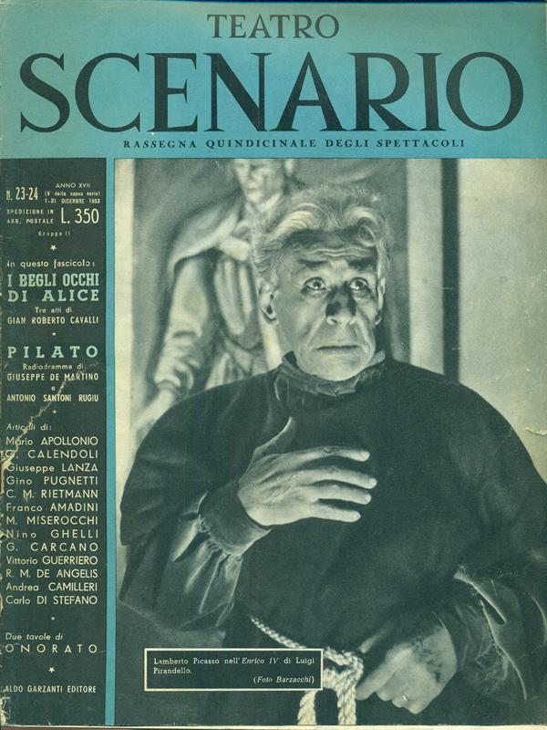 TEATRO SCENARIO magazine side cover Issue 23/24 December 1953