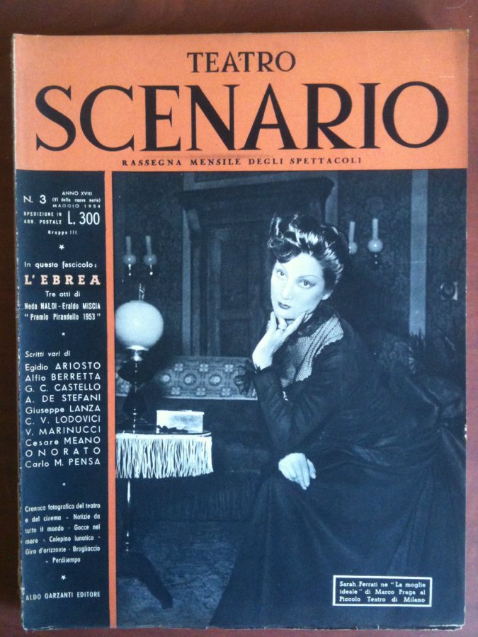 TEATRO SCENARIO magazine side cover Issue 3 May 1954
