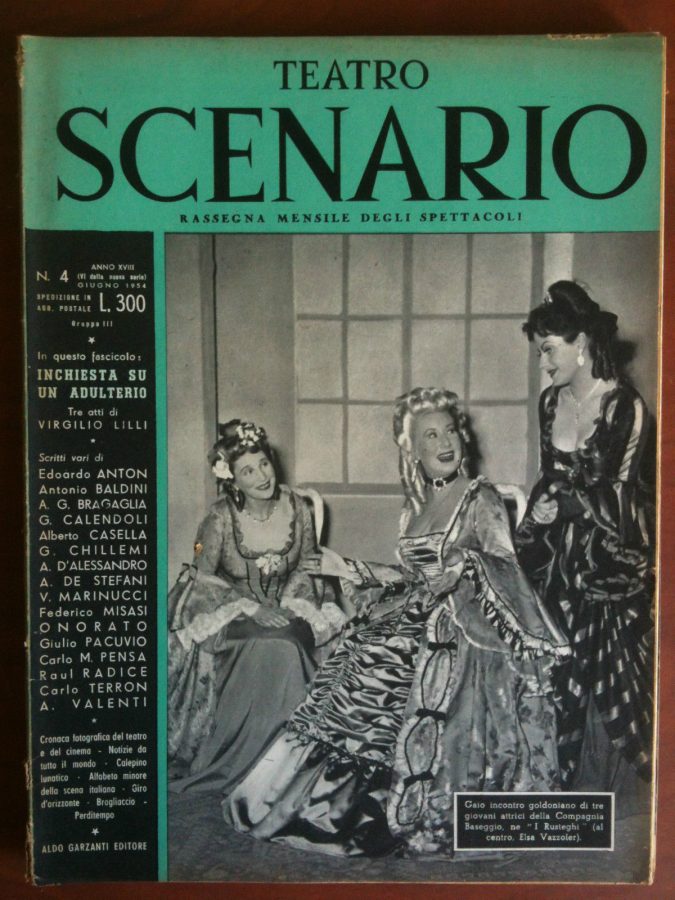 TEATRO SCENARIO magazine side cover Issue 4 June 1954