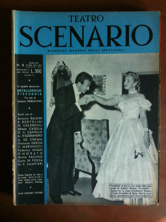TEATRO SCENARIO magazine side cover Issue 6 August 1954