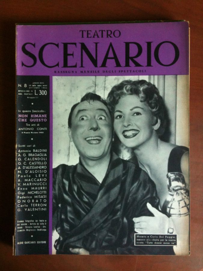 TEATRO SCENARIO magazine side cover Issue 8 October 1954
