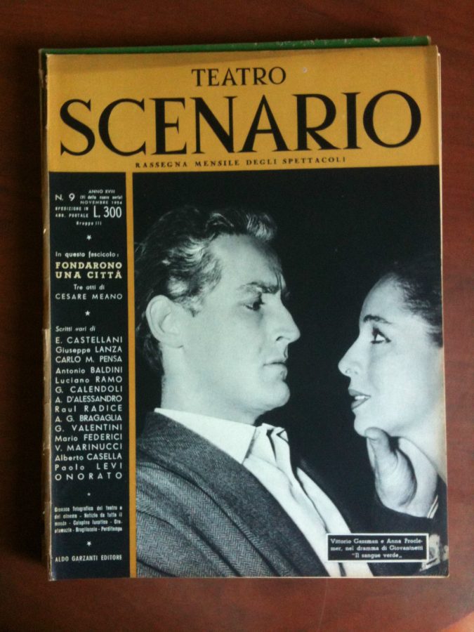 TEATRO SCENARIO magazine side cover Issue 9 November 1954