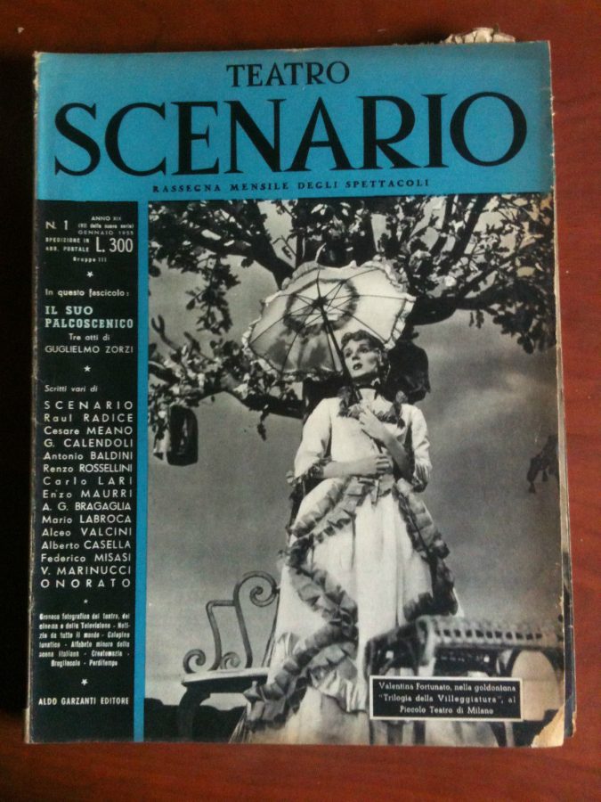 TEATRO SCENARIO magazine side cover Issue 1 January 1955