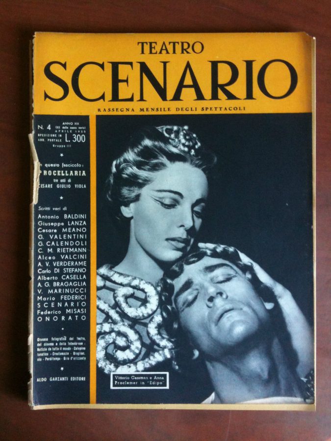 TEATRO SCENARIO magazine side cover Issue 4 April 1955