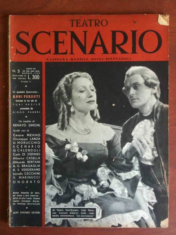 TEATRO SCENARIO magazine side cover Issue 5 May 1955