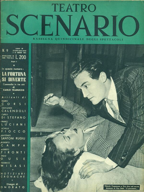 TEATRO SCENARIO magazine side cover Issue 9 May 1951