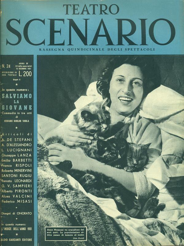 TEATRO SCENARIO magazine side cover Issue 24 December 1951