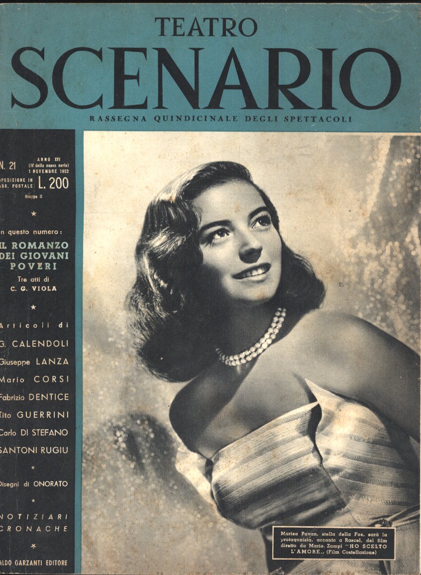 TEATRO SCENARIO magazine side cover Issue 21 1 November 1952