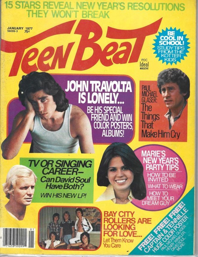TEEN BEAT magazine side cover  January 1977
