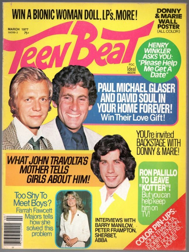 TEEN BEAT magazine side cover  March 1977