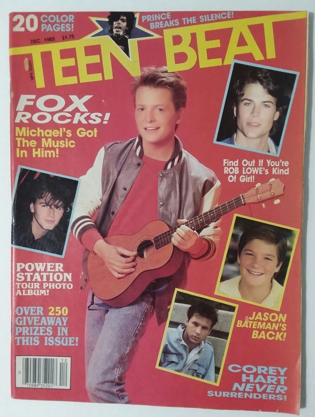 TEEN BEAT magazine side cover  December 1985
