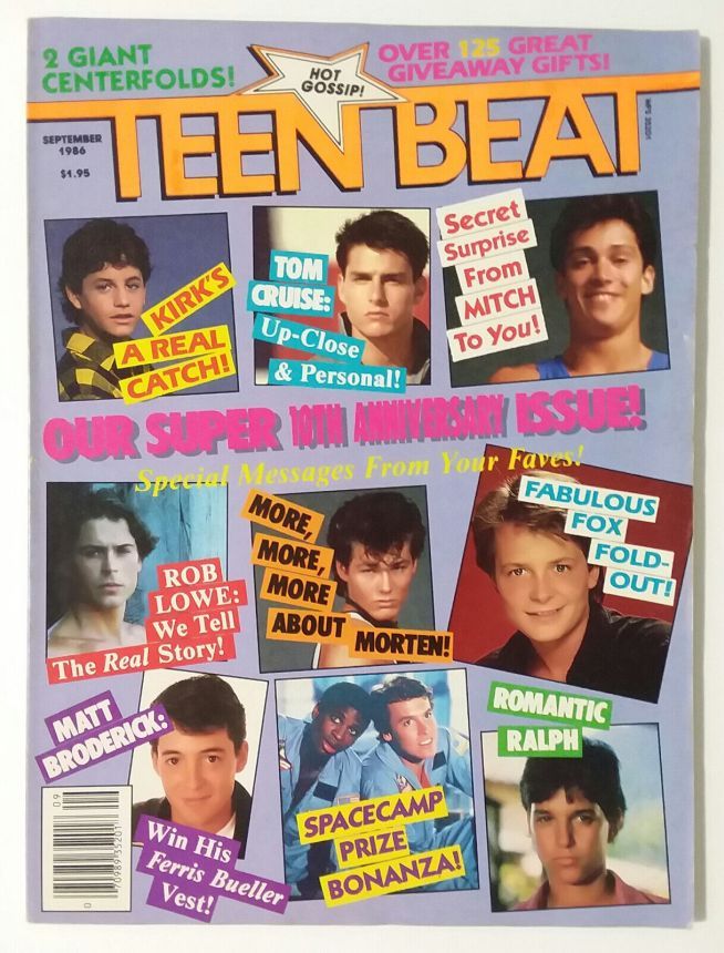 TEEN BEAT magazine side cover  September 1986