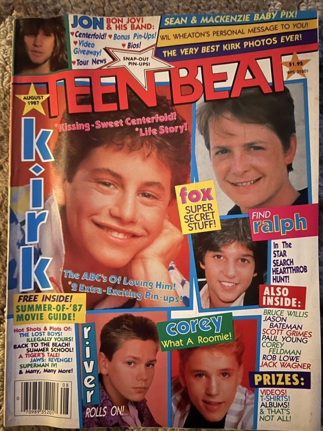 TEEN BEAT magazine side cover  August 1987
