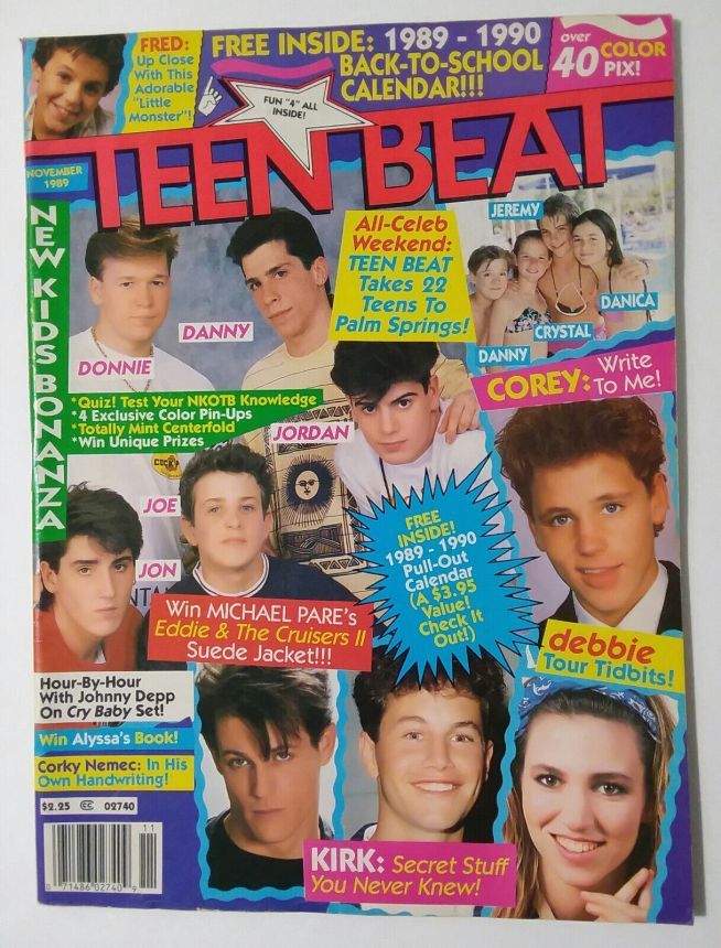 TEEN BEAT magazine side cover  November 1989