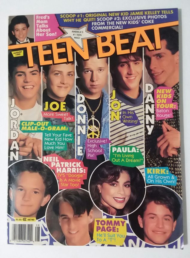 TEEN BEAT magazine side cover  August 1990