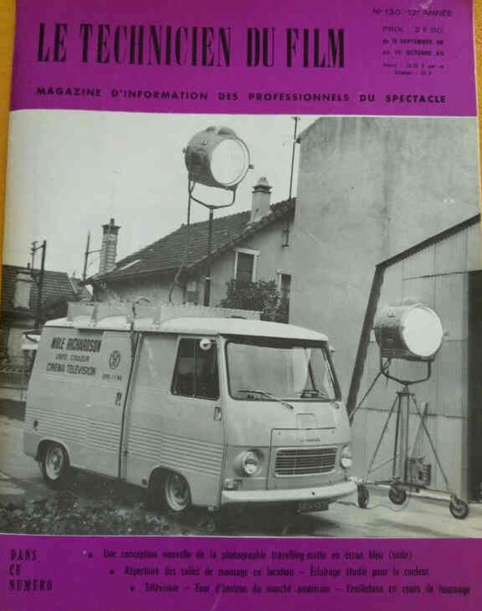 TECHNICIEN DU FILM magazine side cover Issue 130  1966