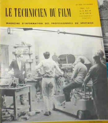 TECHNICIEN DU FILM magazine side cover Issue 149  1968