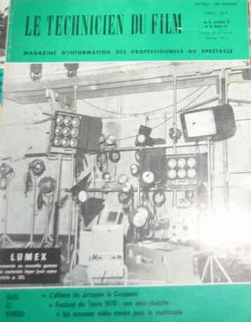 TECHNICIEN DU FILM magazine side cover Issue 168  1970