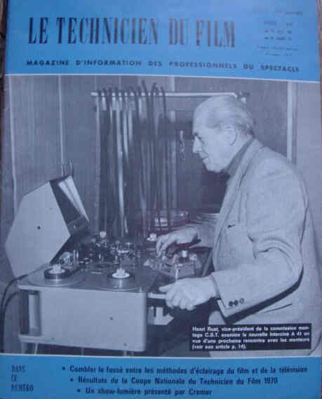 TECHNICIEN DU FILM magazine side cover Issue 177 15 December 1970