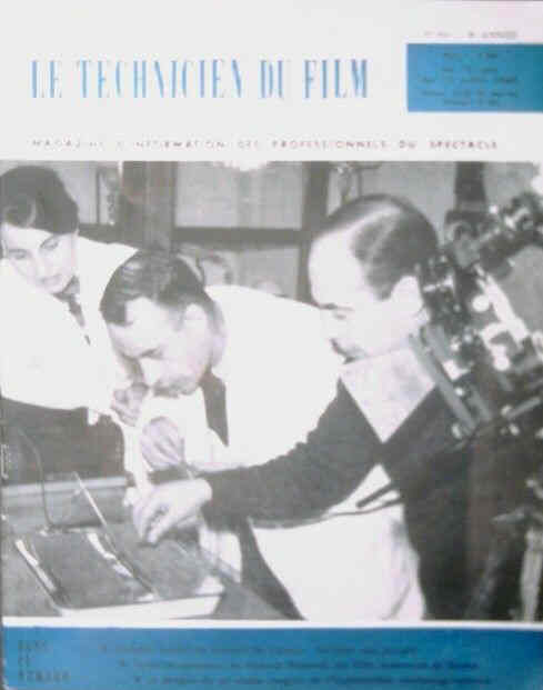 TECHNICIEN DU FILM magazine side cover Issue 84  1962