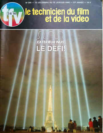 TECHNICIEN DU FILM magazine side cover Issue 386 December 1989