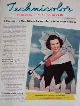 TECHNICOLOR NEWS AND VIEWS magazine side cover  Vol 11 # 3 September 1949