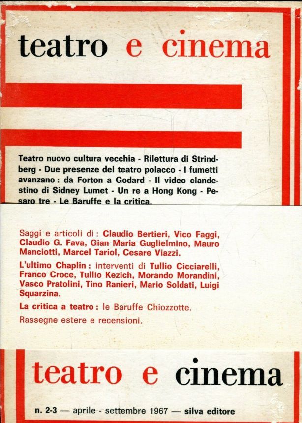 TEATRO E CINEMA magazine side cover Issue 2-3  April/September 1967