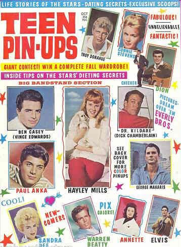 TEEN PIN-UPS magazine side cover October 1962
