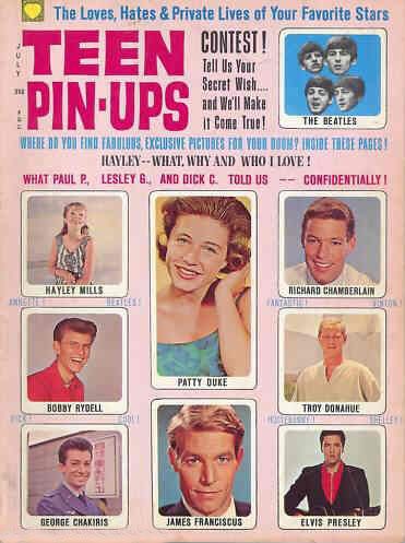 TEEN PIN-UPS magazine side cover July 1963