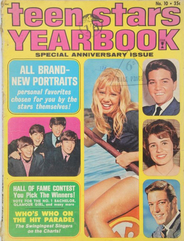 TEEN STARS YEARBOOK magazine side cover Issue 10  1964