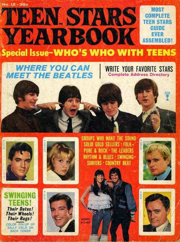TEEN STARS YEARBOOK magazine side cover Issue 12  1966