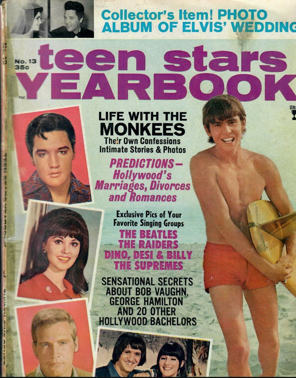 TEEN STARS YEARBOOK magazine side cover Issue 13  1967