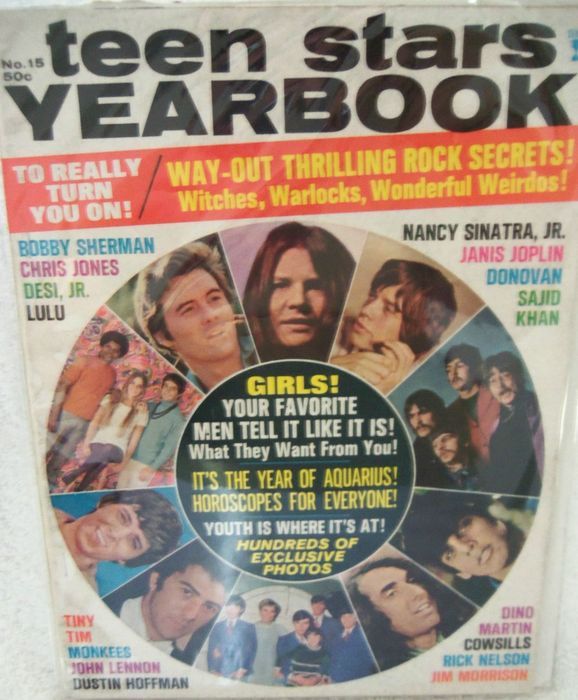 TEEN STARS YEARBOOK magazine side cover Issue 15  1969