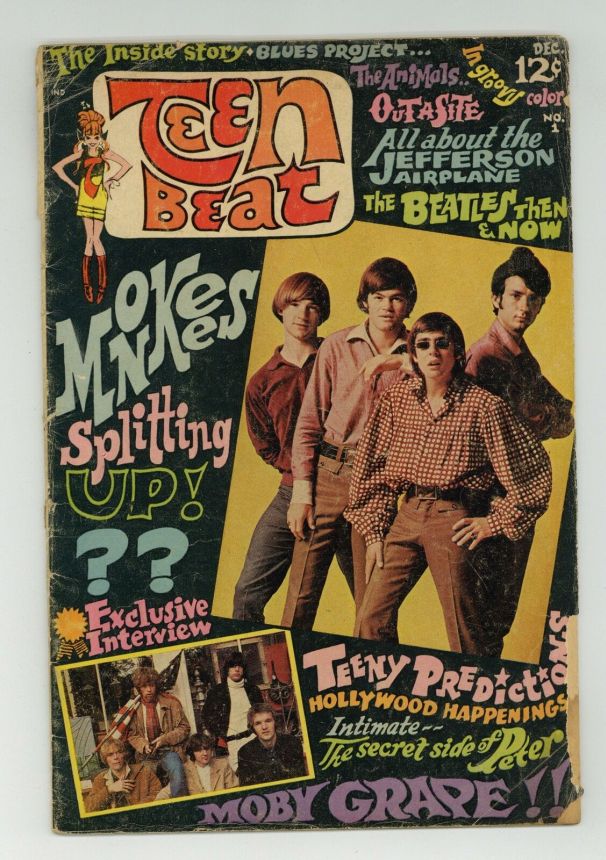 TEEN BEAT magazine side cover Issue 1  December 1967