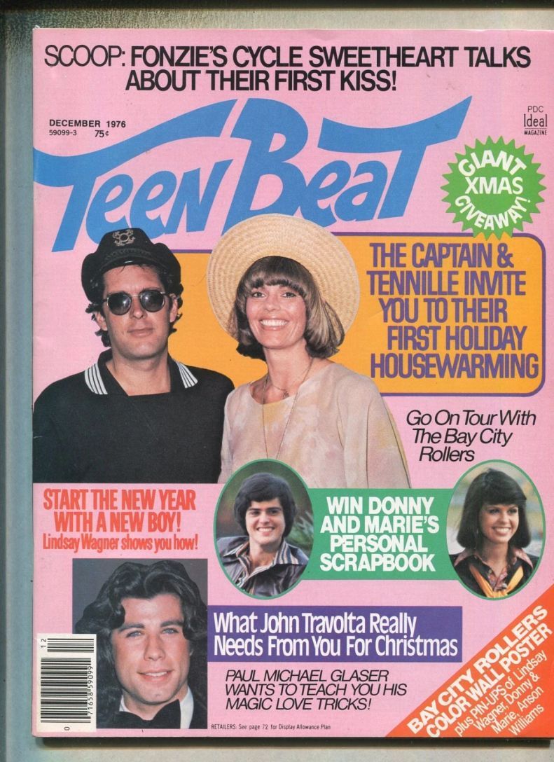 TEEN BEAT magazine side cover  December 1976