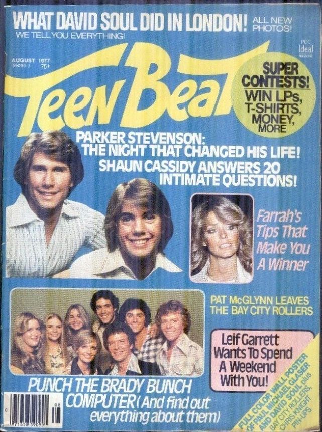 TEEN BEAT magazine side cover  August 1977