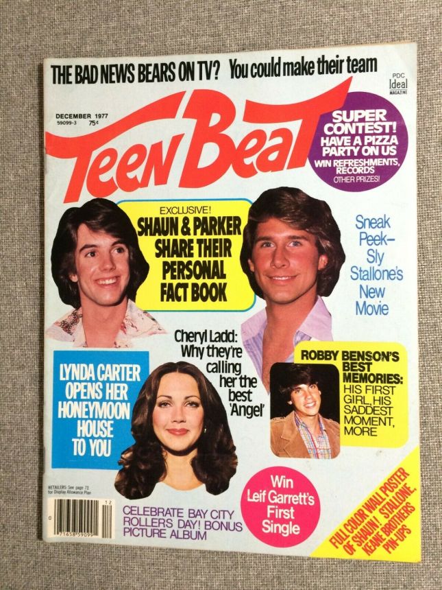 TEEN BEAT magazine side cover  December 1977