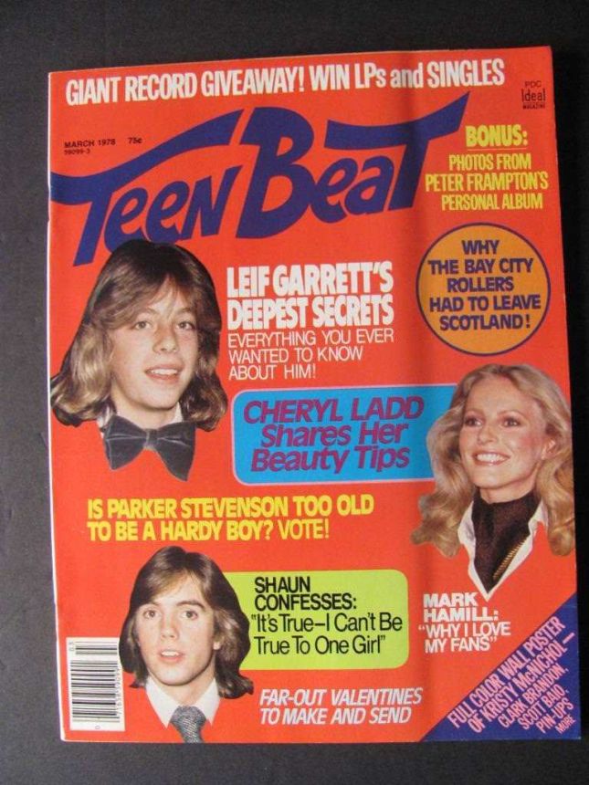 TEEN BEAT magazine side cover  March 1978