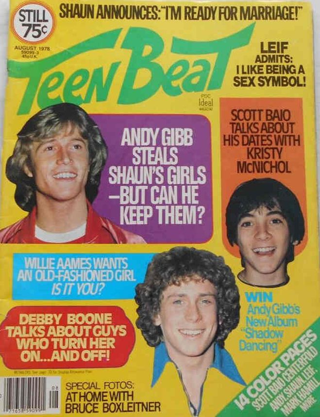 TEEN BEAT magazine side cover  August 1978