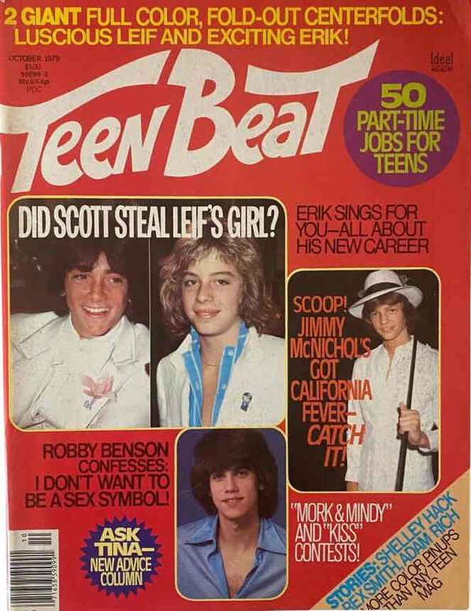 TEEN BEAT magazine side cover  October 1979