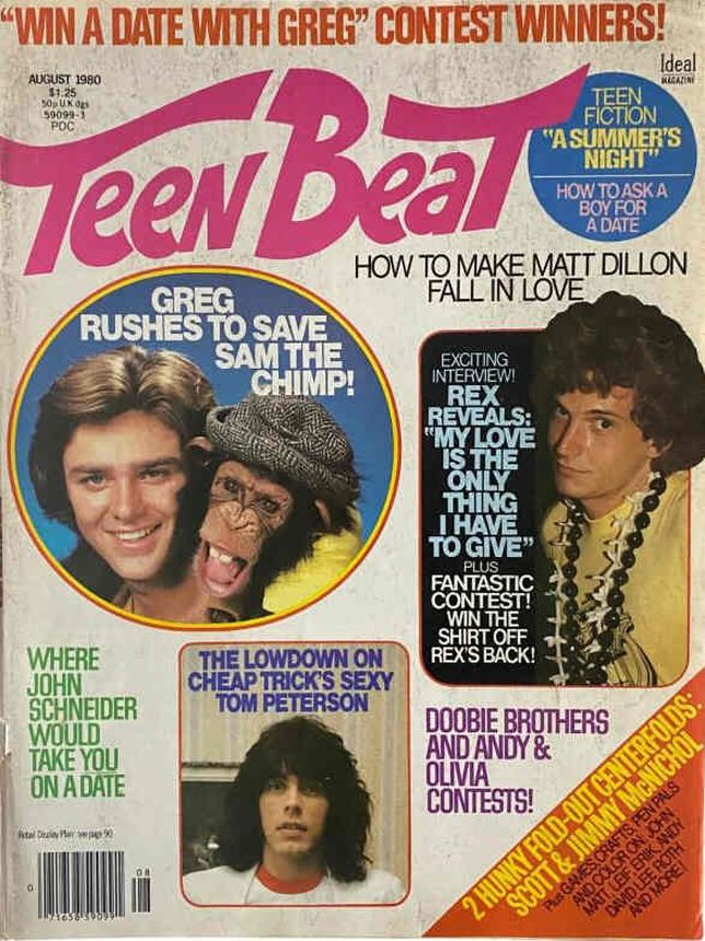 TEEN BEAT magazine side cover  August 1980