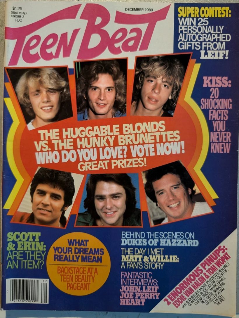 TEEN BEAT magazine side cover  December 1980