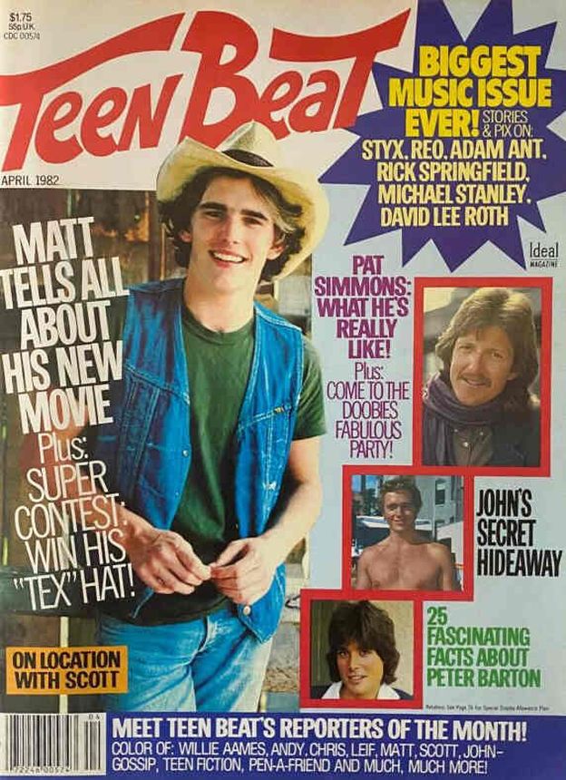 TEEN BEAT magazine side cover  April 1982