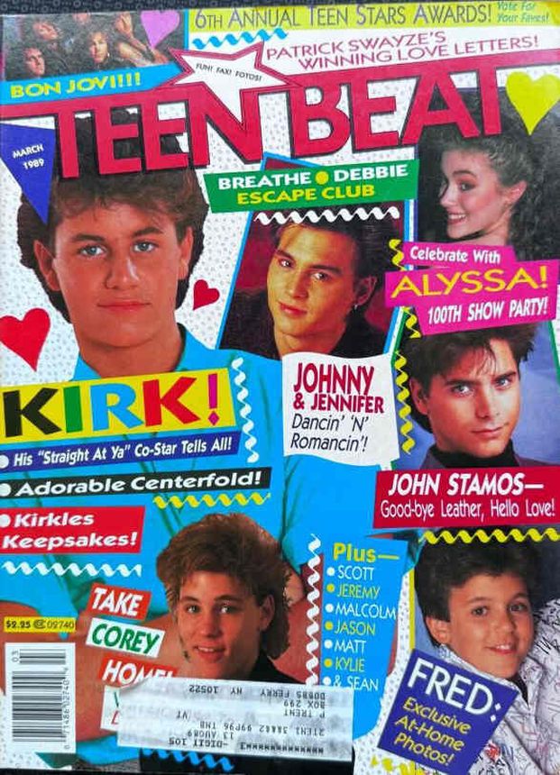 TEEN BEAT magazine side cover  March 1989