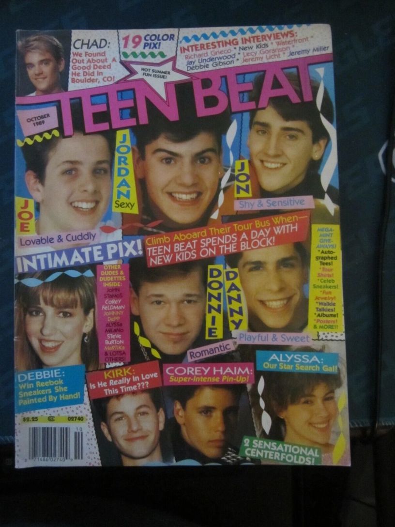 TEEN BEAT magazine side cover  October 1989
