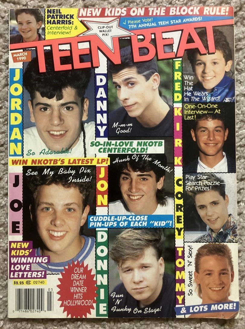 TEEN BEAT magazine side cover  March 1990