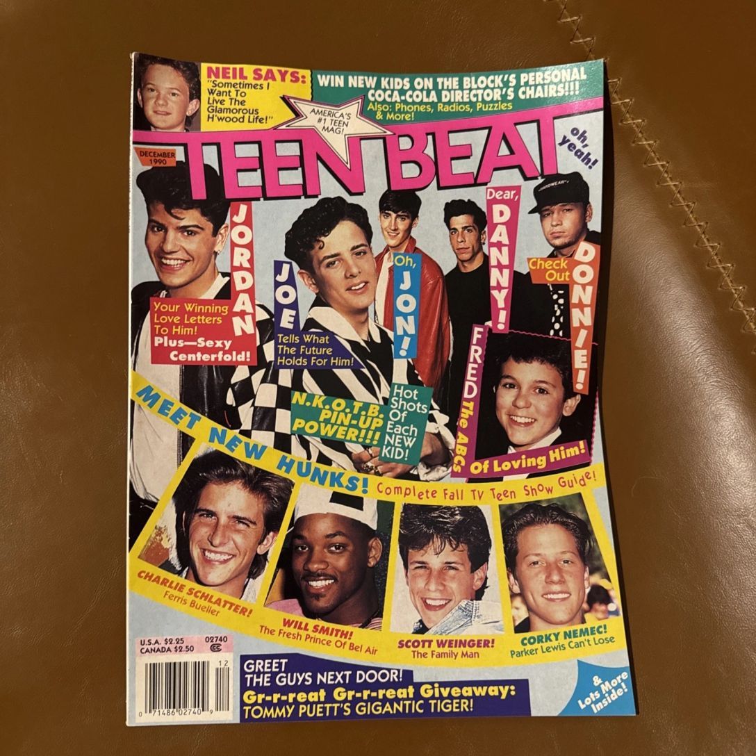 TEEN BEAT magazine side cover  December 1990