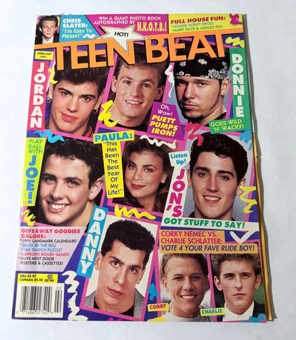 TEEN BEAT magazine side cover  February 1991